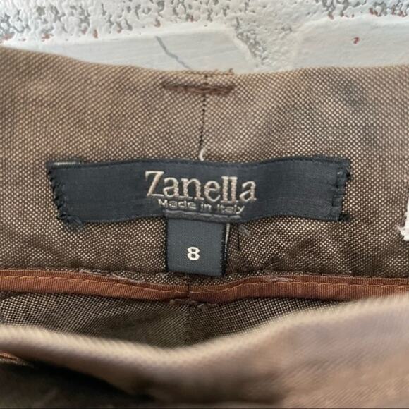 Zanella Vintage Trousers Size 8 Made Italy Olive Brown Classic High Waist Slacks - Picture 9 of 10